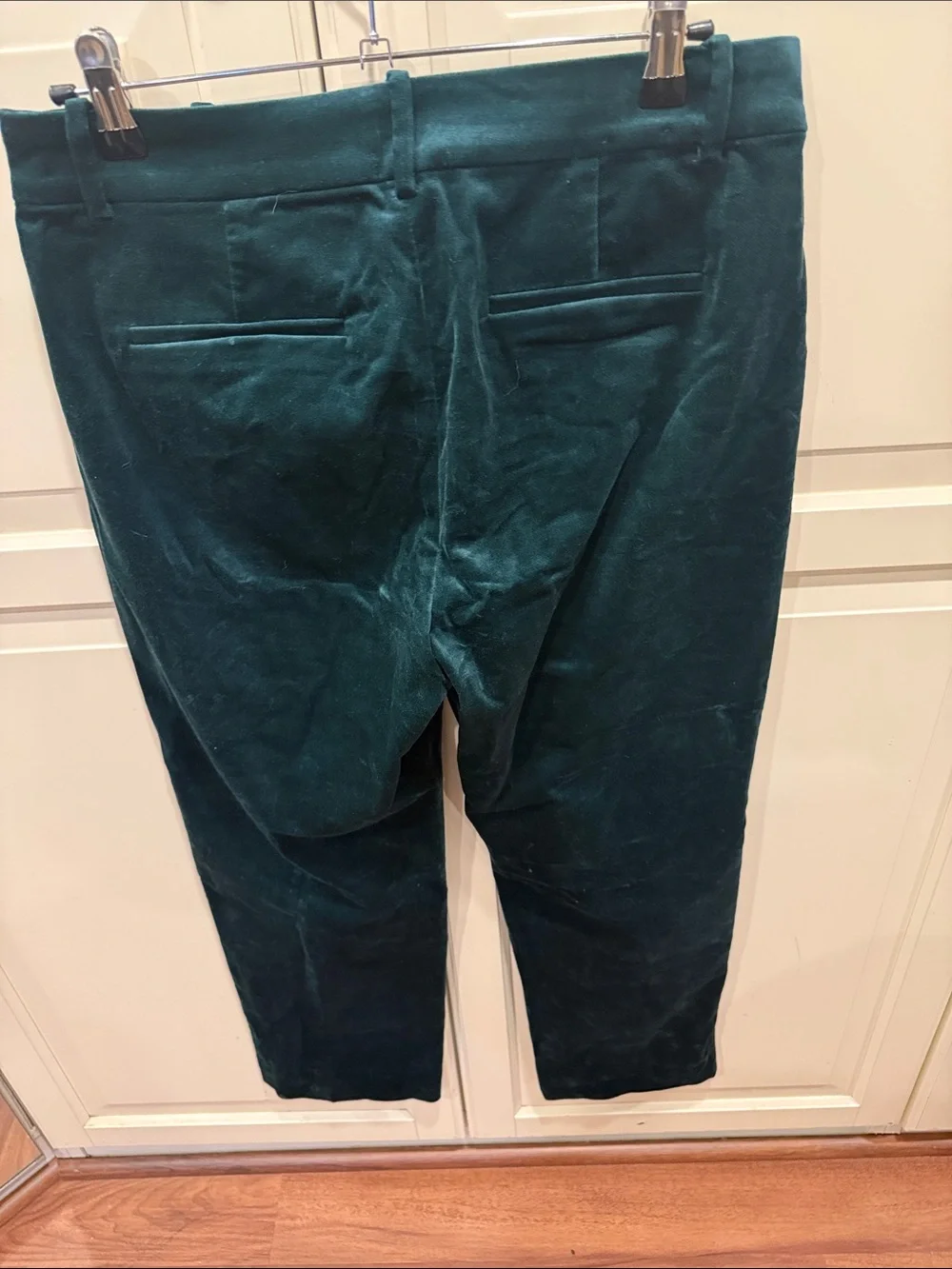 J. Crew Women's Kallie Green Velvet Ankle Pants